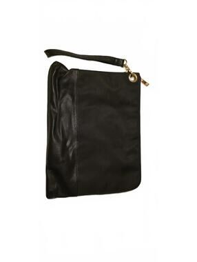 Black Wristlet Clutch Bag with Polka Dot Interior